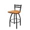 Holland Bar Stool Co 30" Low Back Swivel Bar Stool, Black Wrinkle, Med Maple Seat 41130BWMedMpl - alternate 1